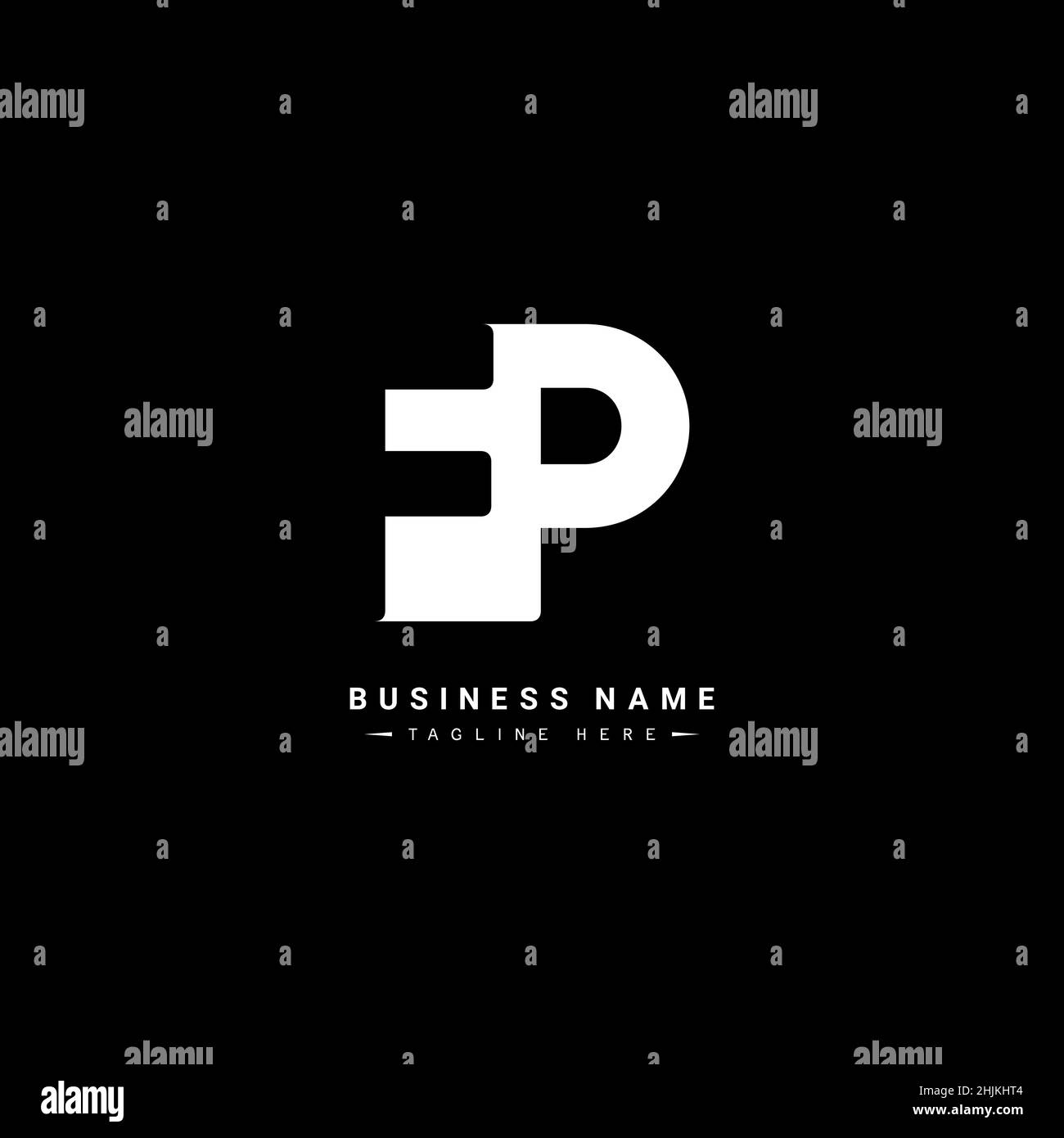 Initial Letter FP Logo - Simple Business Logo for Alphabet F and P - Monogram Vector Logo Template for Business Name Initials Stock Vector