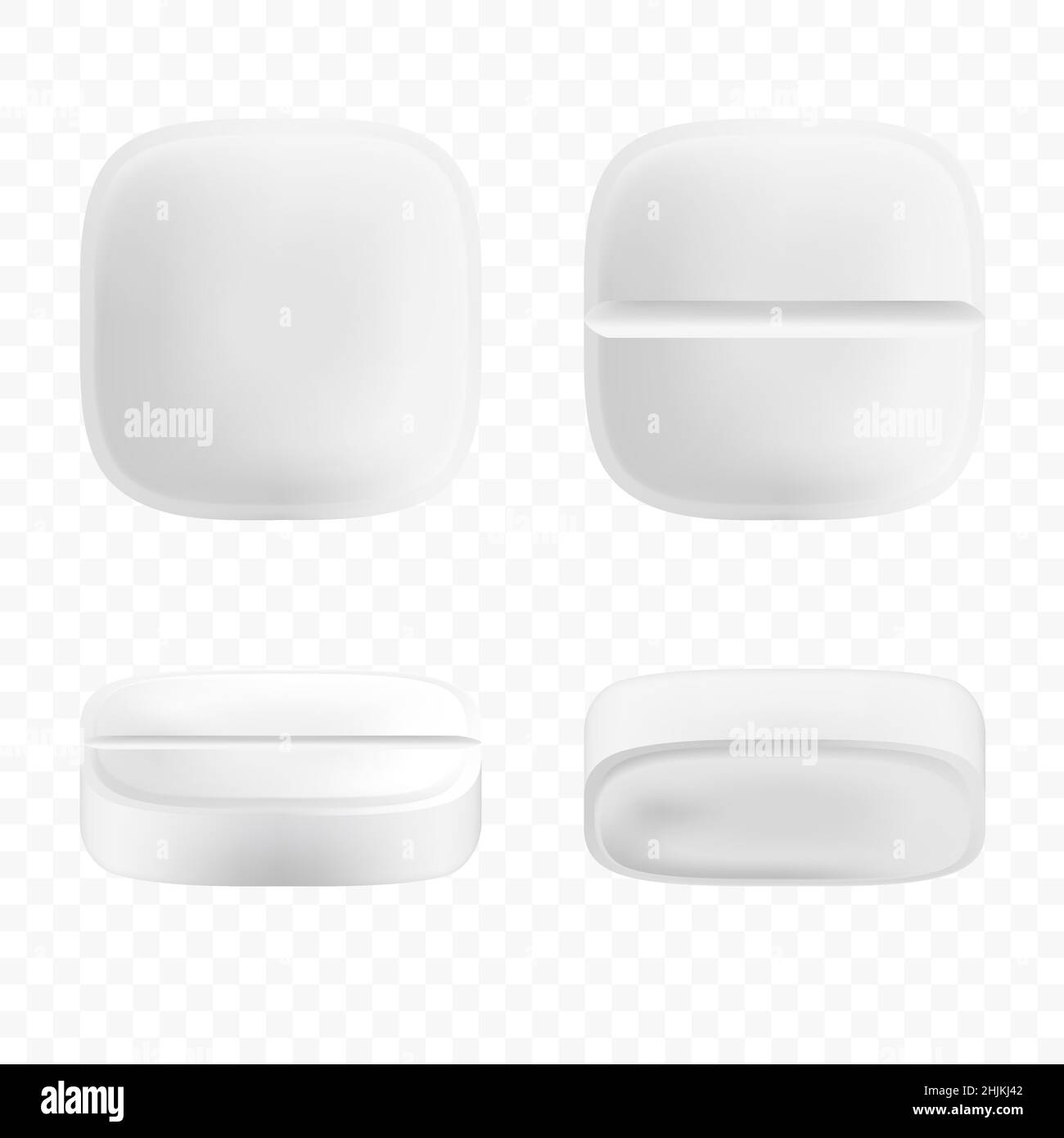 Realistic round pills and capsules mockup style. The concept of ...