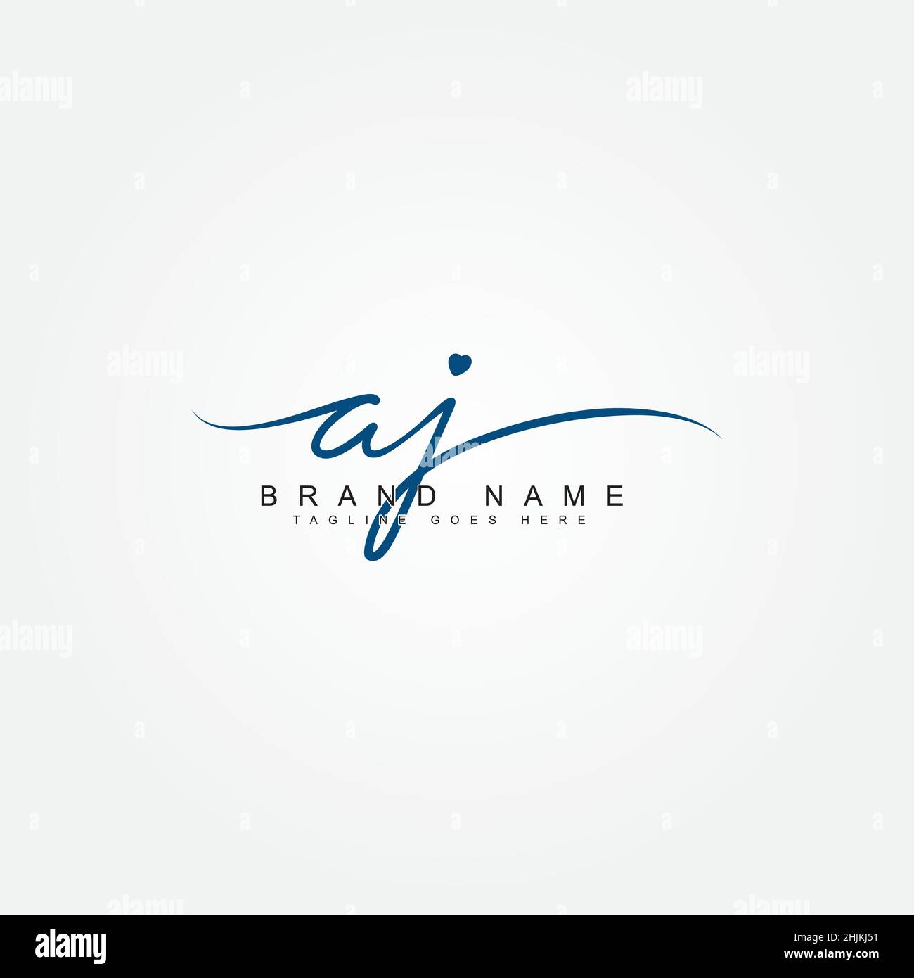 Initial Letter AJ Logo - Handwritten Signature Logo - Minimal Vector
