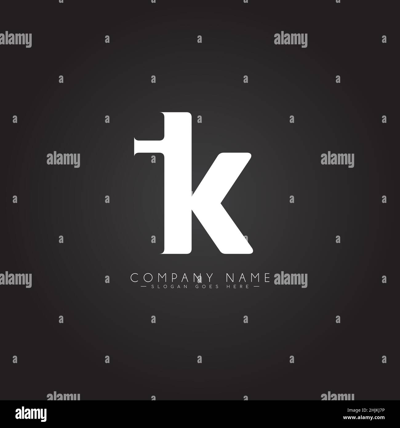 Initial Letter IK Logo - Minimal Business Logo for Alphabet I and K - Monogram Vector Logo Template for Business Name Initials Stock Vector