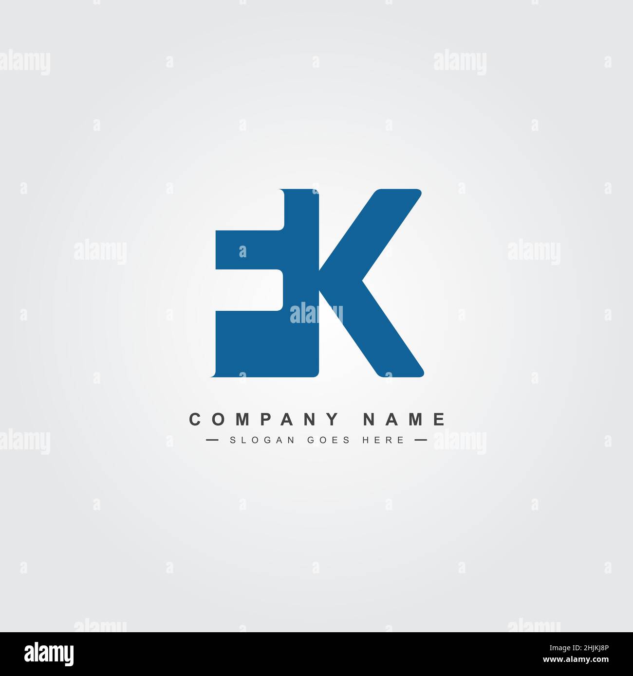 Initial Letter FK Logo - Simple Business Logo for Alphabet F and K - Monogram Vector Logo Template for Business Name Initials Stock Vector