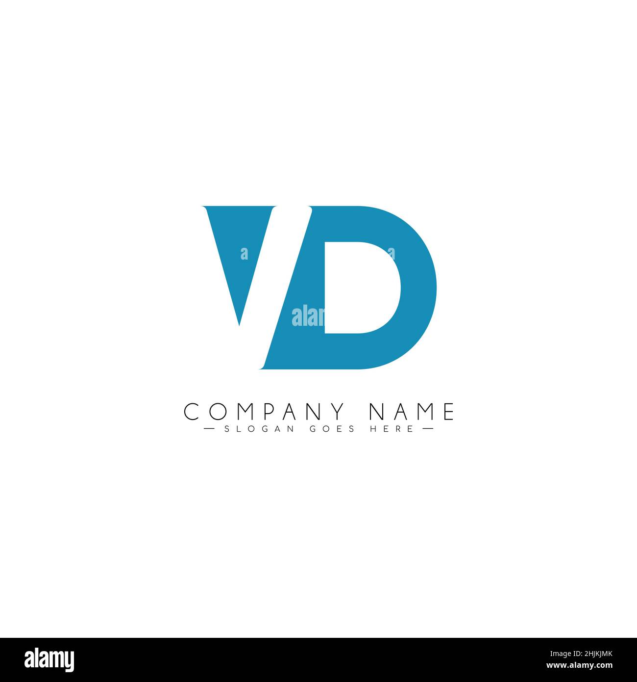 Minimal Business logo for Alphabet VD - Initial Letter V and D Logo - Monogram Vector Logo Template for Business Name Initials Stock Vector