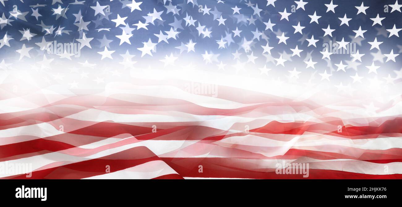 American stars and stripes on white Stock Photo