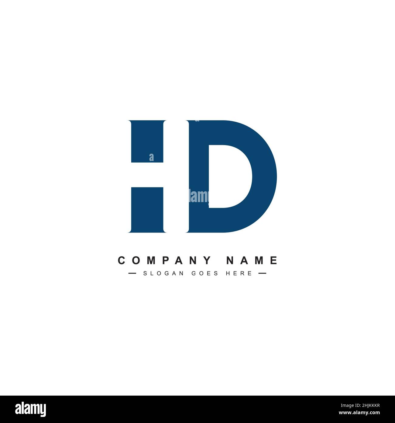 Minimal Business logo for Alphabet HD - Initial Letter H and D Logo - Monogram Vector Logo Template for Business Name Initials Stock Vector