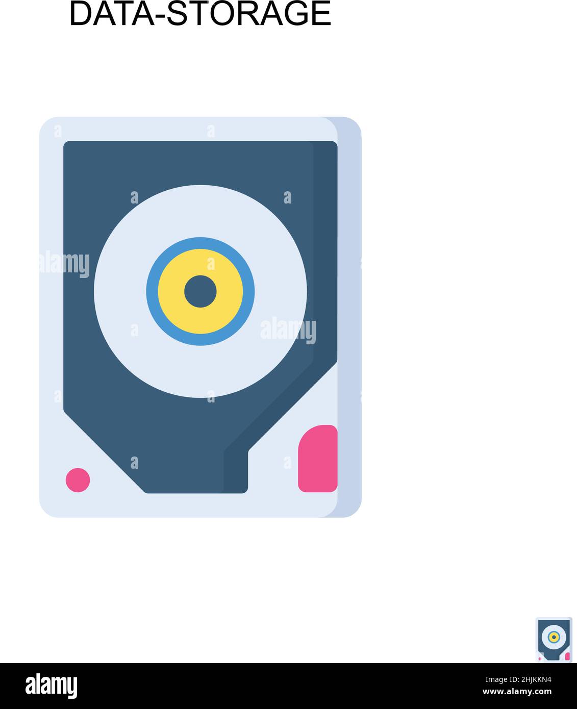 Data-storage Simple vector icon. Illustration symbol design template for web mobile UI element. Stock Vector