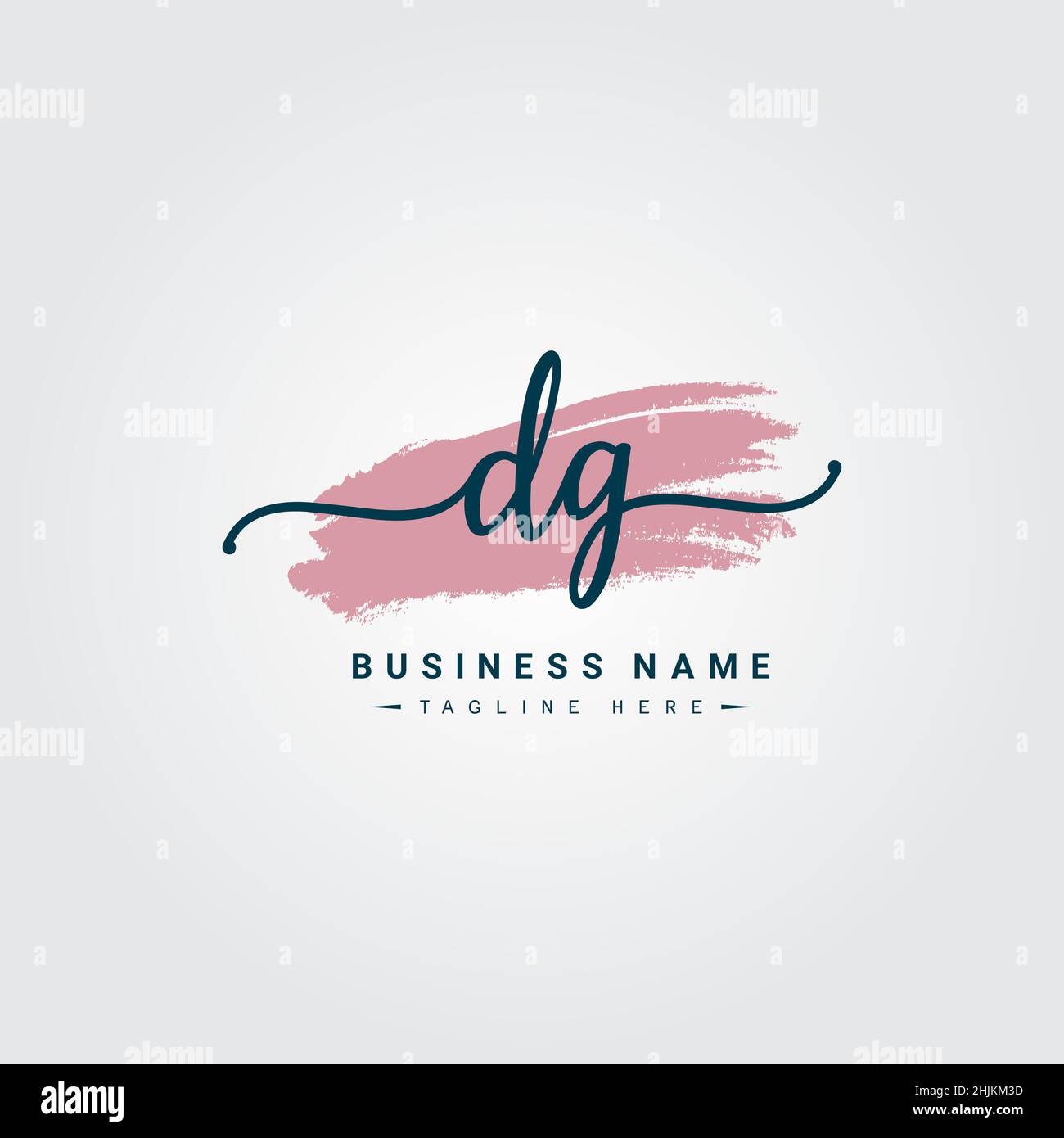 Initial Letter DG Logo - Handwritten Signature Style Logo - Minimal Vector Logo for Initials in handwriting style Stock Vector