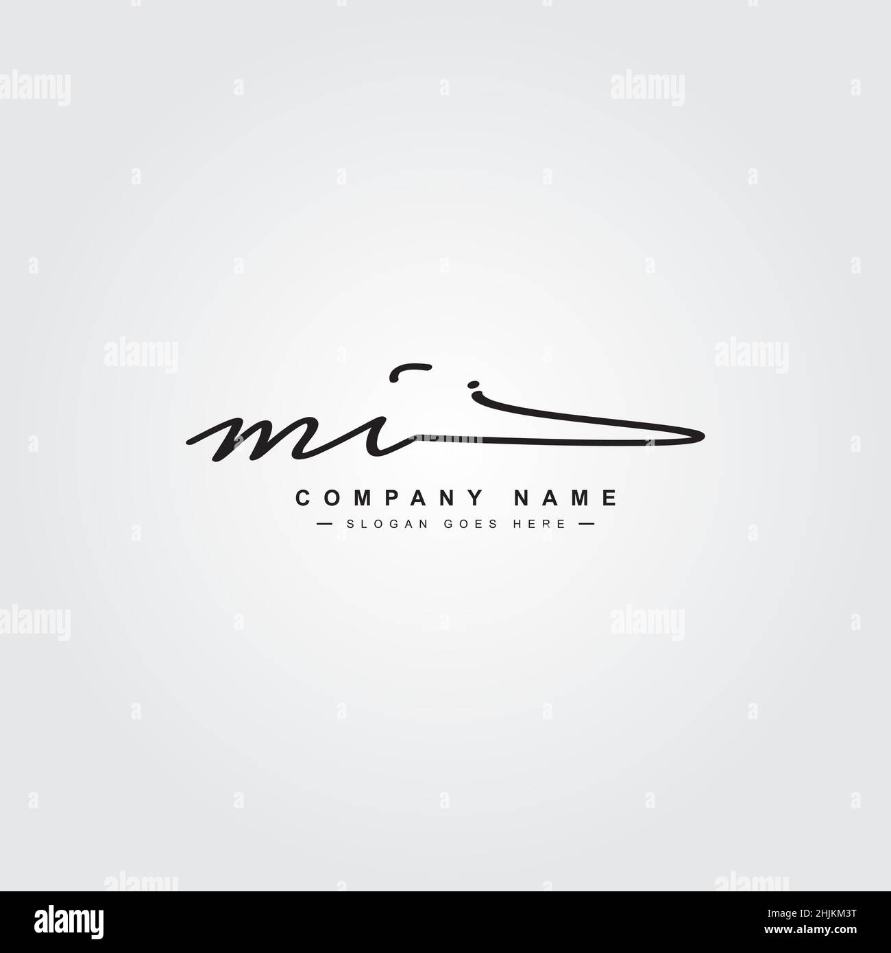Initial Letter MI Logo - Handwritten Signature Style Logo - Minimal Vector Logo for Initials in handwriting style Stock Vector