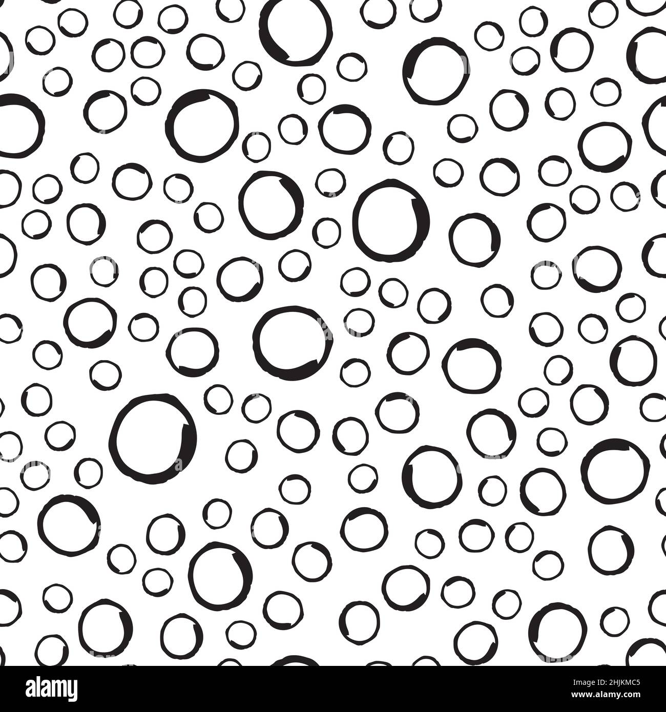Vector illustration of seamless black dot pattern with different grunge