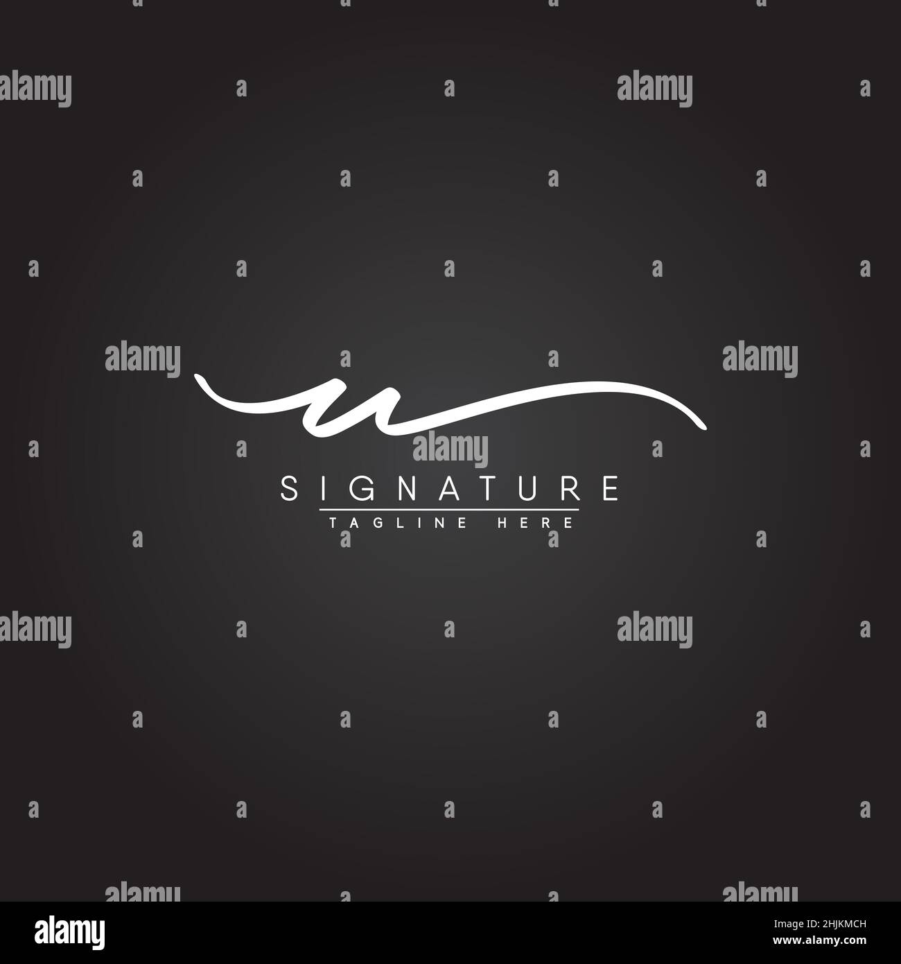 Handwritten Signature Logo for Initial Letter U - Simple Signature Logo in Handwriting style for Business Name Initial Stock Vector