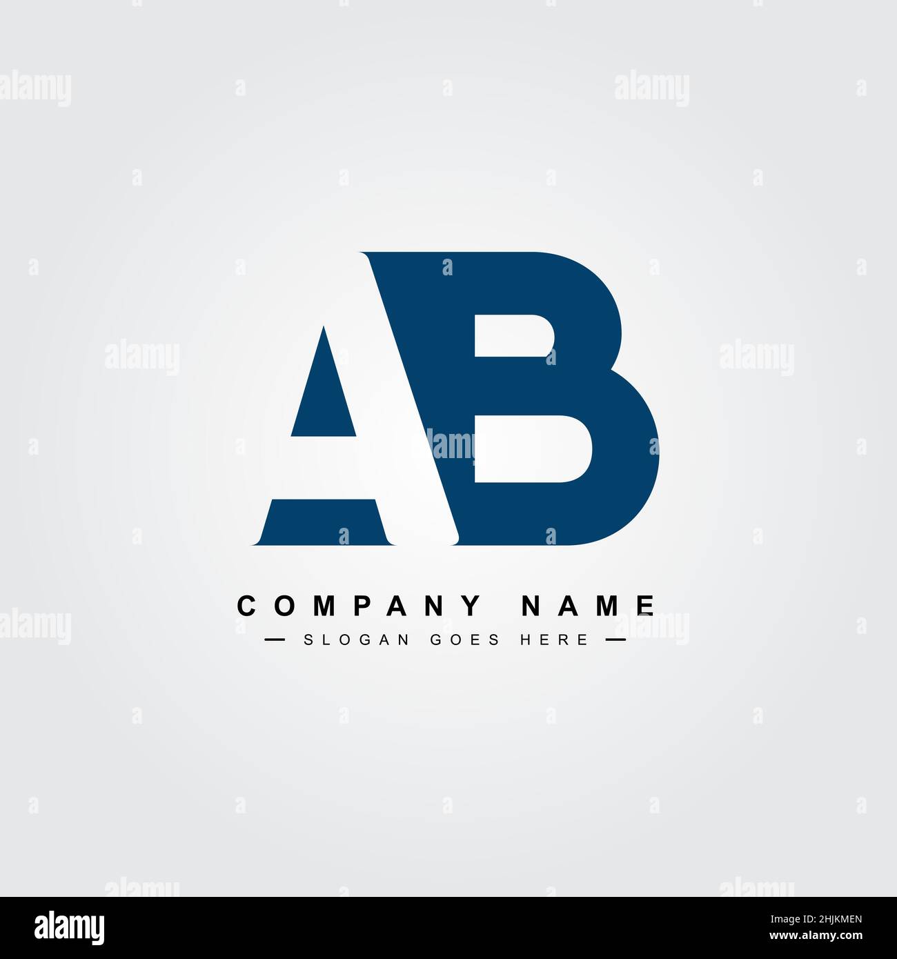 Minimal Business logo for Alphabet AB - Initial Letter A and B Logo - Monogram Vector Logo Template for Business Name Initials Stock Vector