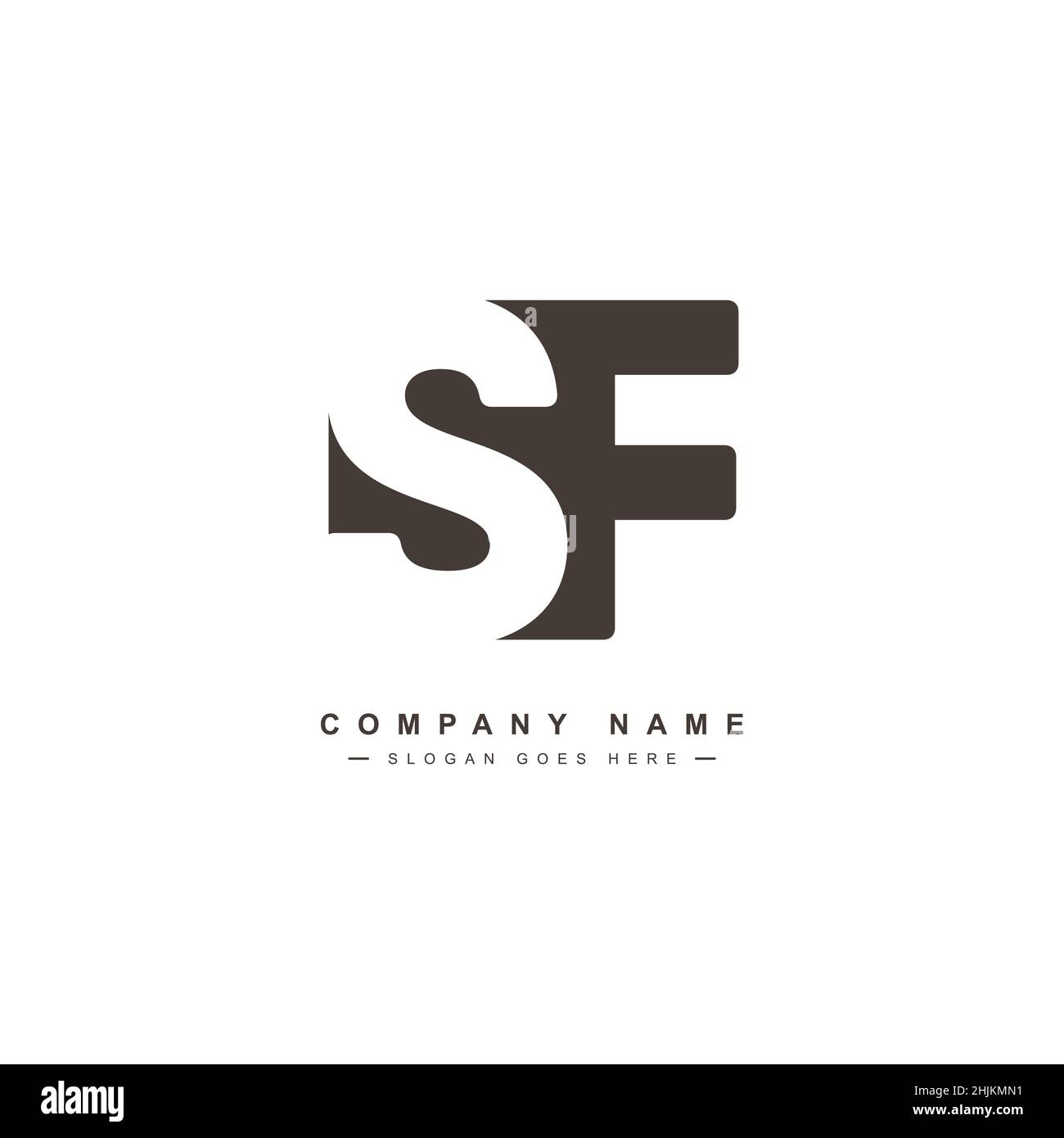 Initial Letter SF Logo - Minimal Business Logo for Alphabet S and F - Monogram Vector Logo Template for Business Name Initials Stock Vector