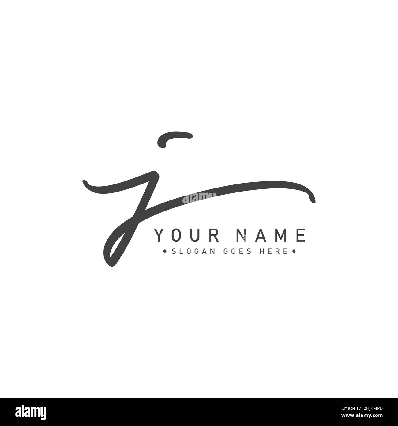 J Letter Signature Logo - J letter Initial Logo - Logo for Company Name Starts with Letter J - Simple Signature Logo in Handwritten style Stock Vector