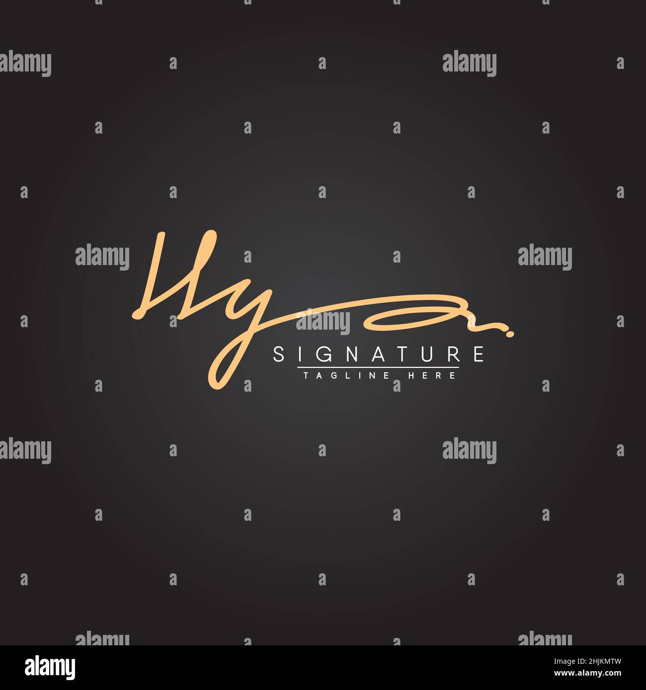 Initial Letter HY Logo - Hand Drawn Signature Style Logo - Minimal Vector Logo for Initials in handwriting style Stock Vector
