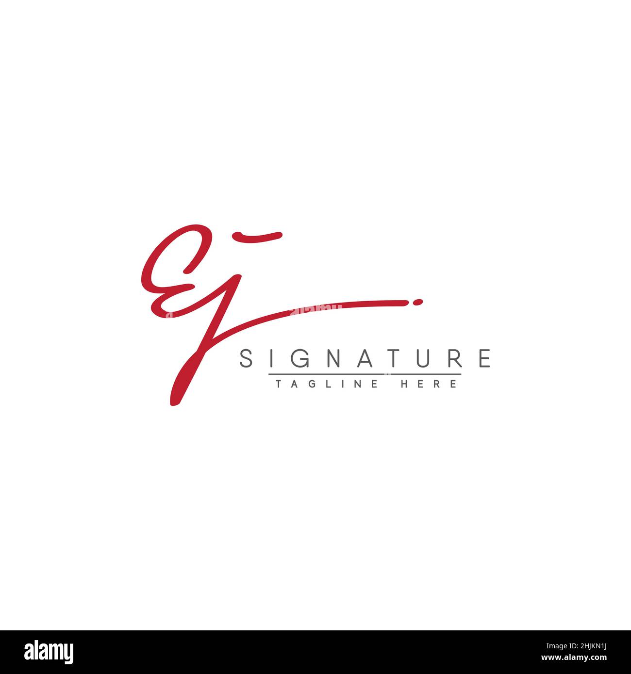 Initial Letter EJ Logo - Handwritten Signature Logo - Minimal Vector Logo for Initials in handwriting style Stock Vector