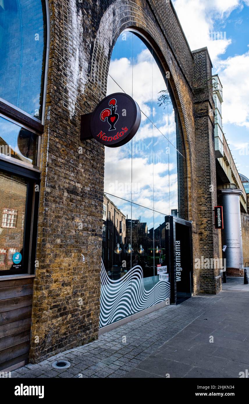 London England UK, 29 January 2022, Wagamama Shop Window Reflecting ...