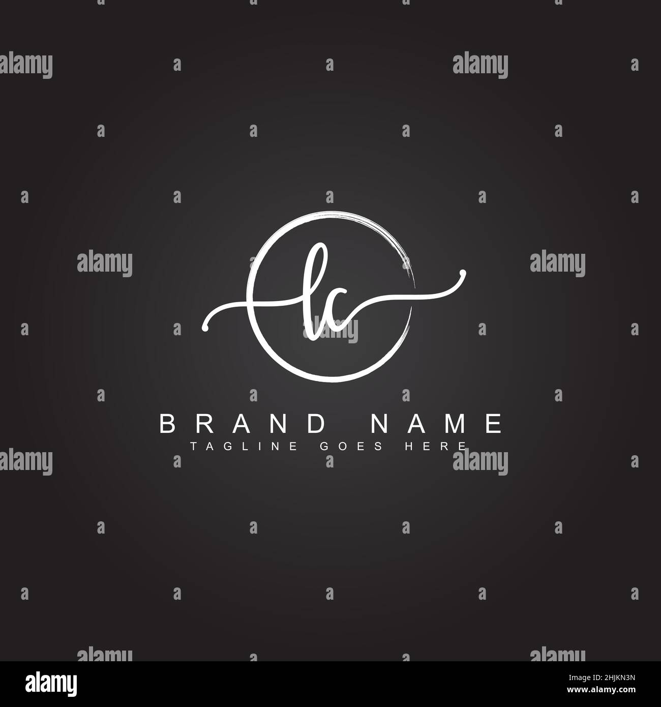 Initial Letter LC Logo - Hand Drawn Signature Logo - Minimal Vector Logo for Initials in handwriting style Stock Vector