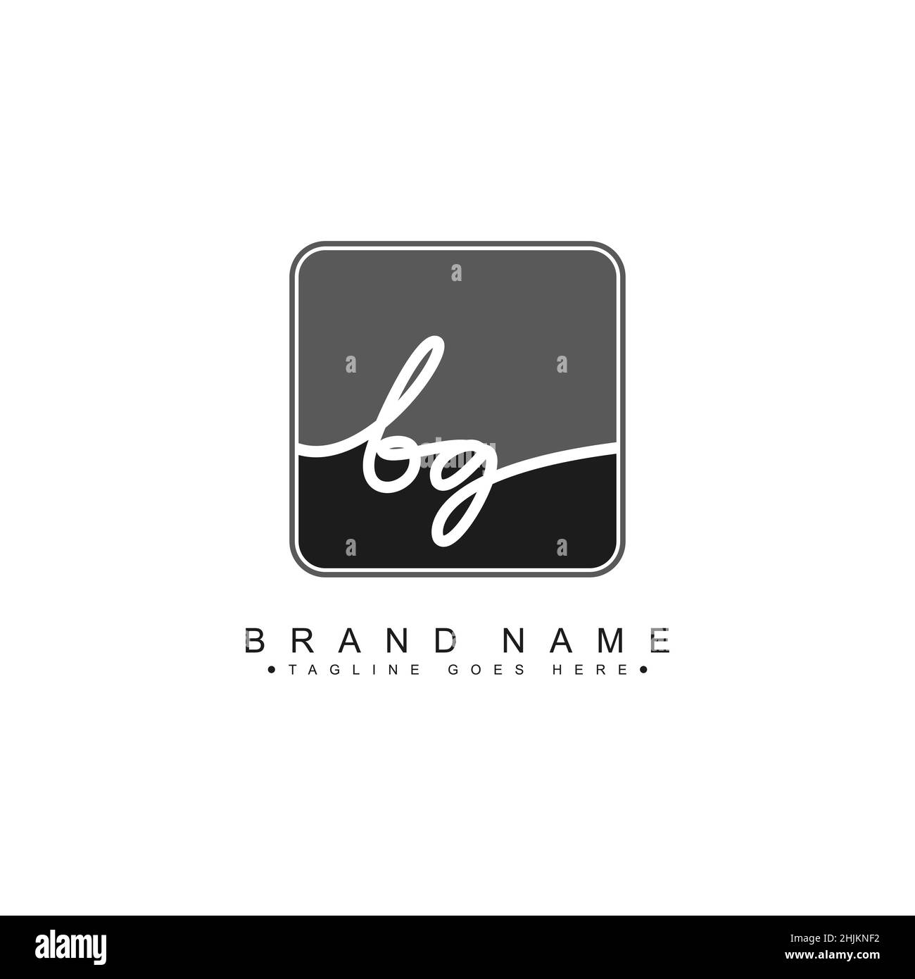 Initial Letter BG Logo - Hand Drawn Signature Logo - Minimal Vector Logo for Initials in handwriting style Stock Vector