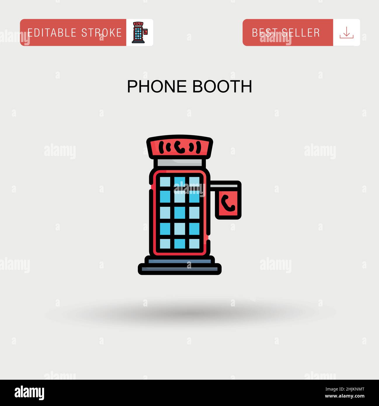 Phone booth Simple vector icon. Stock Vector