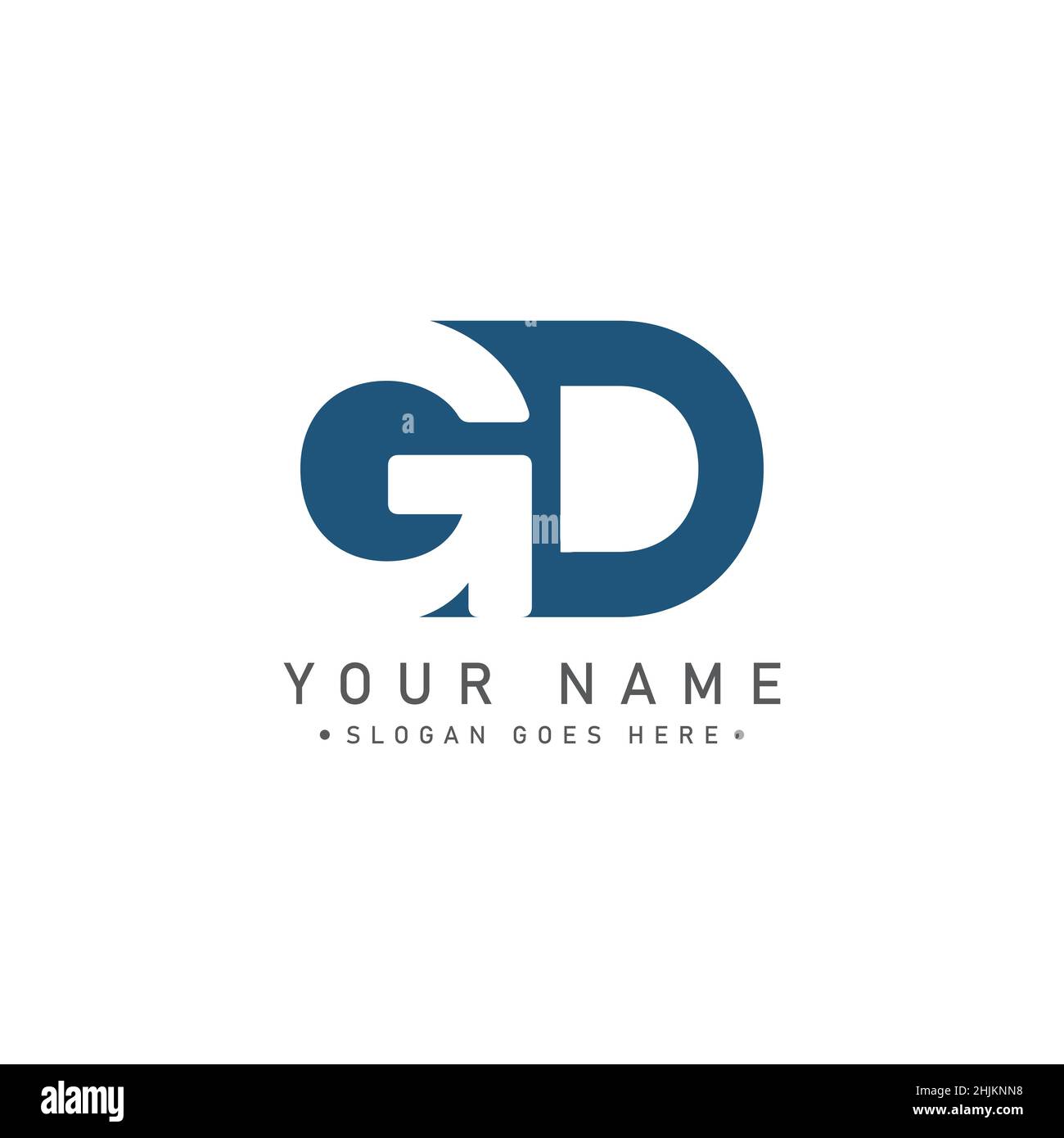 Minimal Business logo for Alphabet GD - Initial Letter G and D Logo - Monogram Vector Logo Template for Business Name Initials Stock Vector