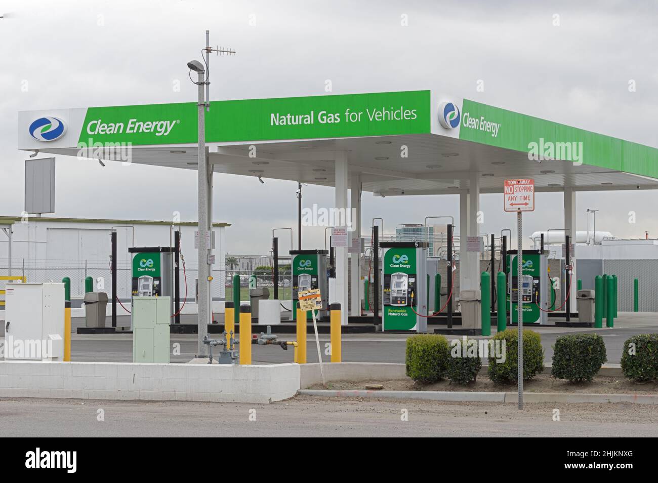 Natural gas fuel station shown near Los Angeles International Airport