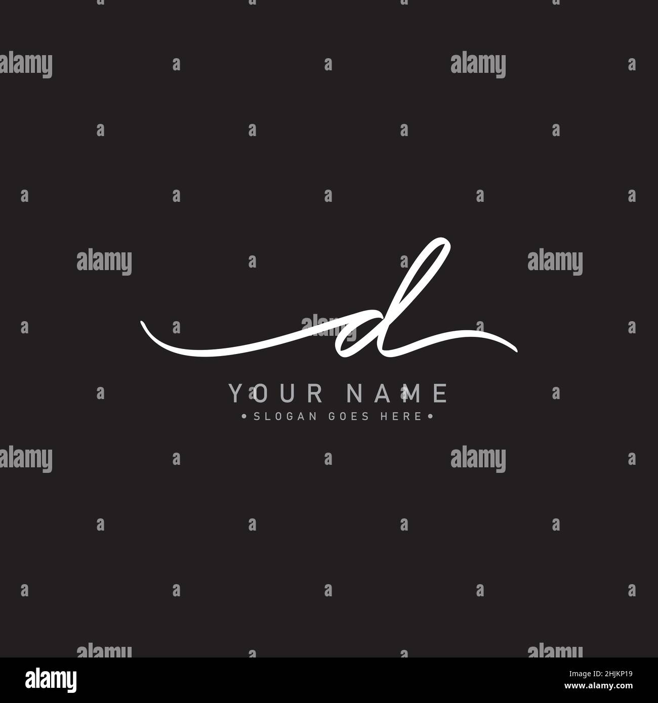 Initial Letter D logo - Handwritten Signature Logo - Vector Logo Template for Business Name Initial in Signature Style Stock Vector