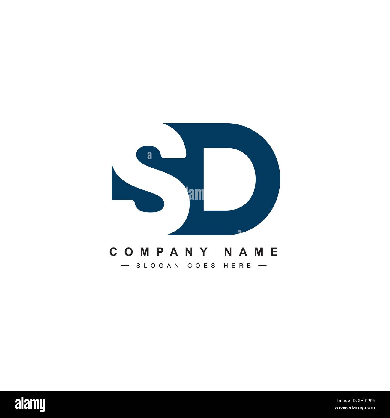 Initial Letter SD Logo - Simple Business Logo for Alphabet S and D - Monogram Vector Logo Template for Business Name Initials Stock Vector