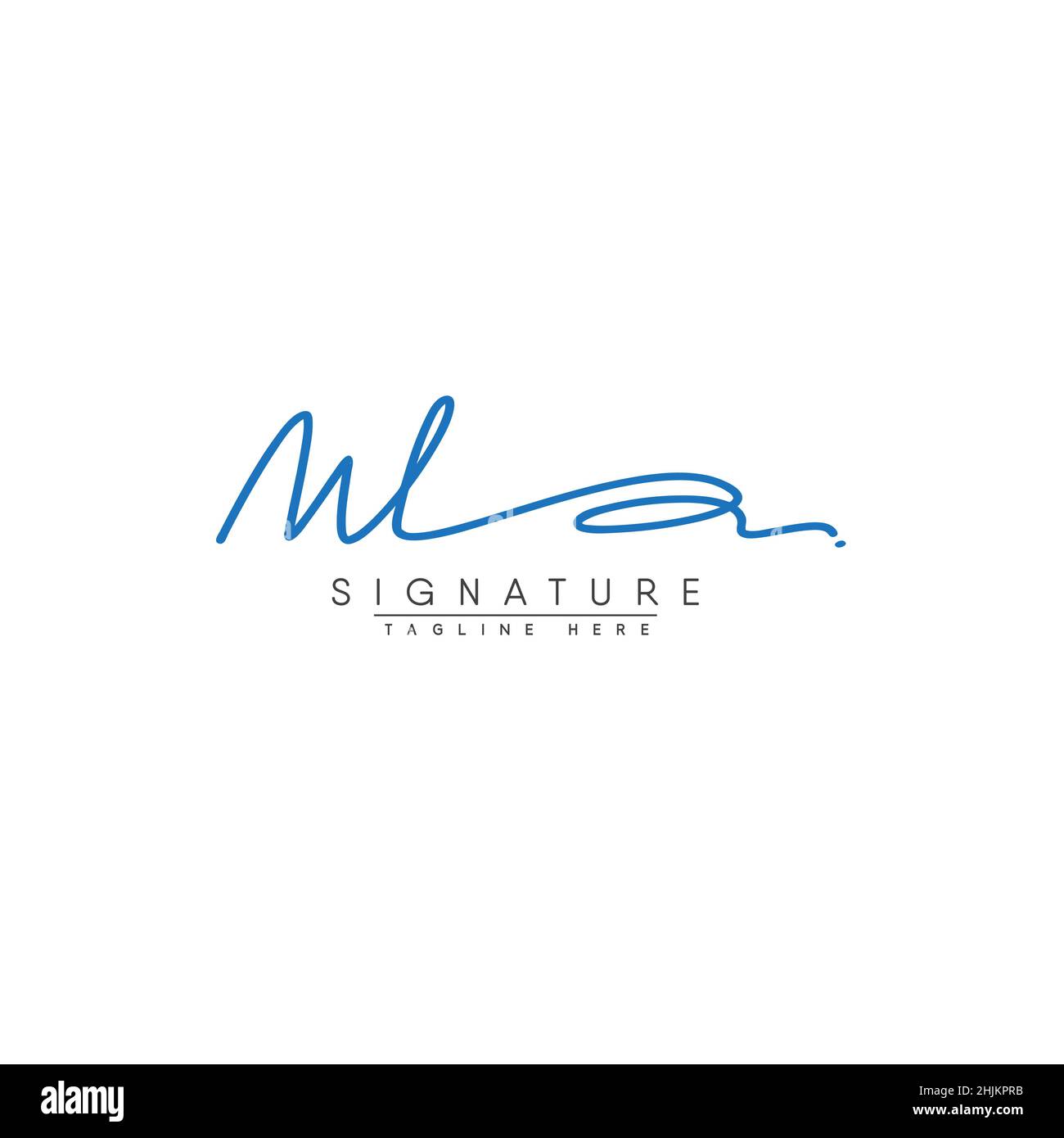 Initial Letter ML Logo - Hand Drawn Signature Style Logo - Minimal Vector Logo for Initials in handwriting style Stock Vector