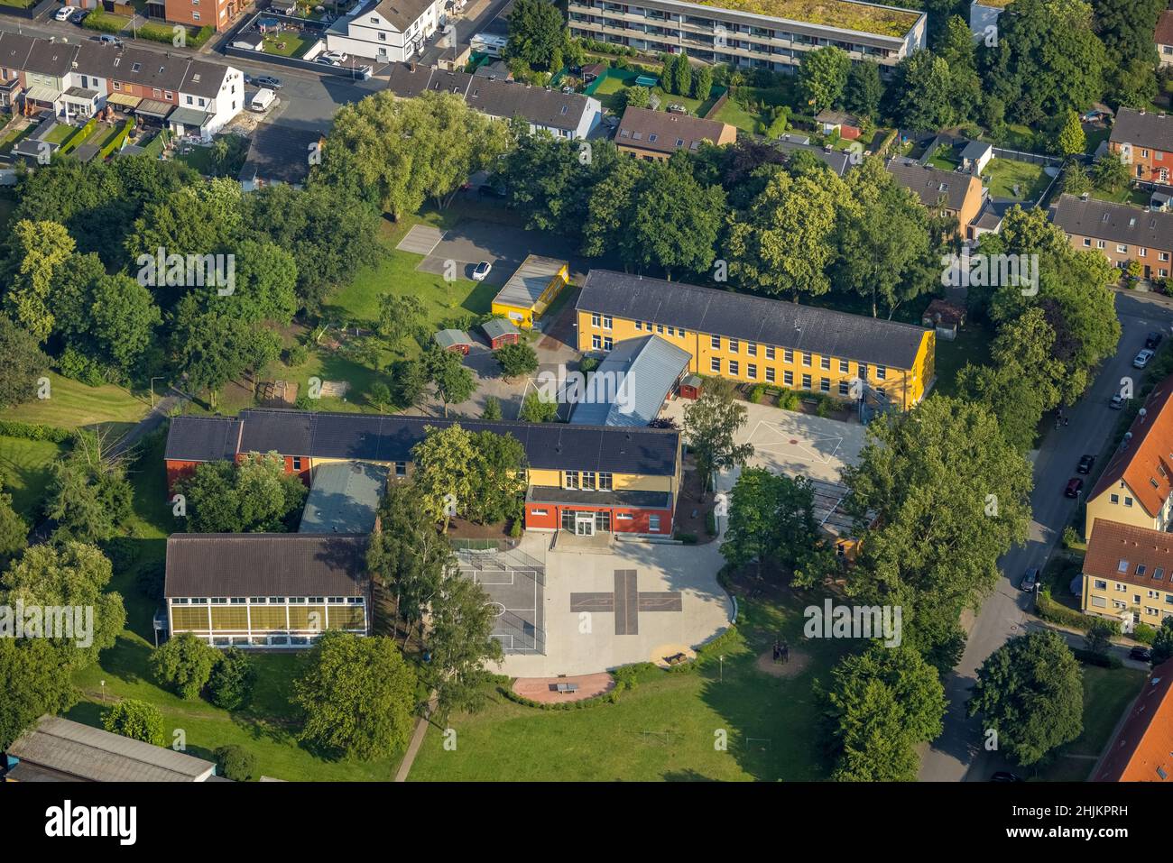 Aerial photo, Erich-Kästner-Schule, Heessen, Hamm, Ruhr area, North