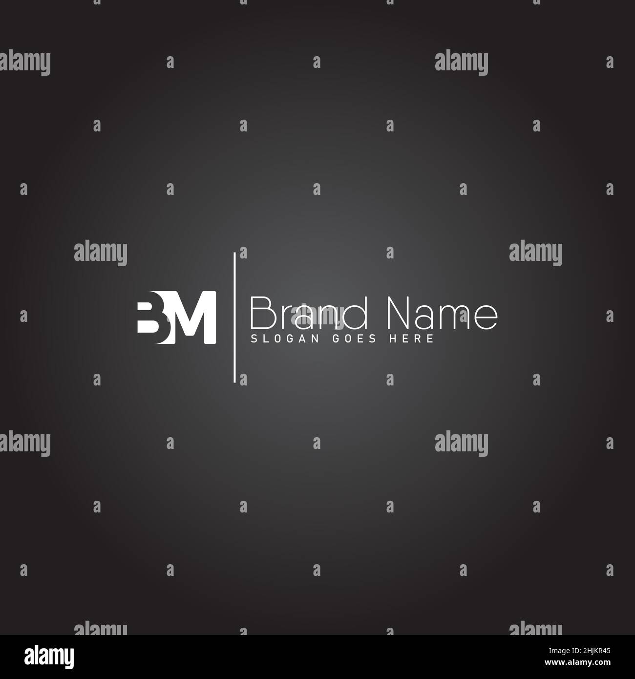 Initial Letter BM Logo - Minimal Business Logo for Alphabet B and M - Monogram Vector Logo Template for Business Name Initials Stock Vector