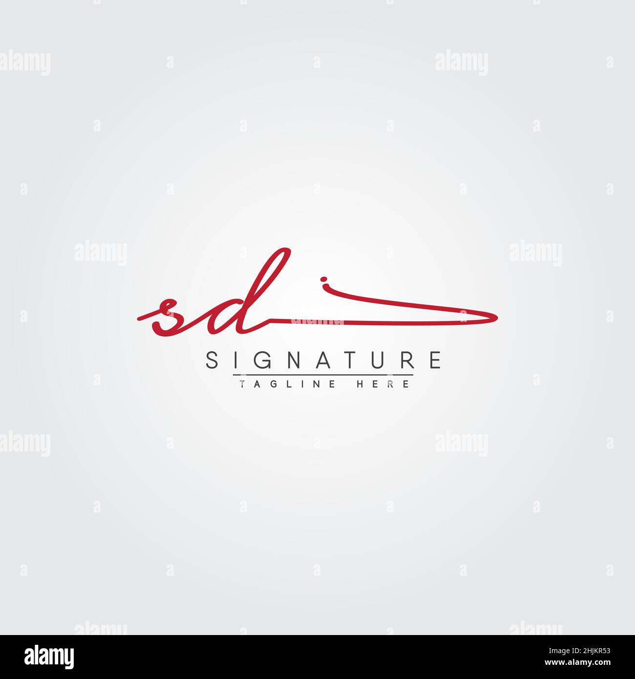 Initial Letter SD Logo Hand Drawn Signature Logo Minimal Vector