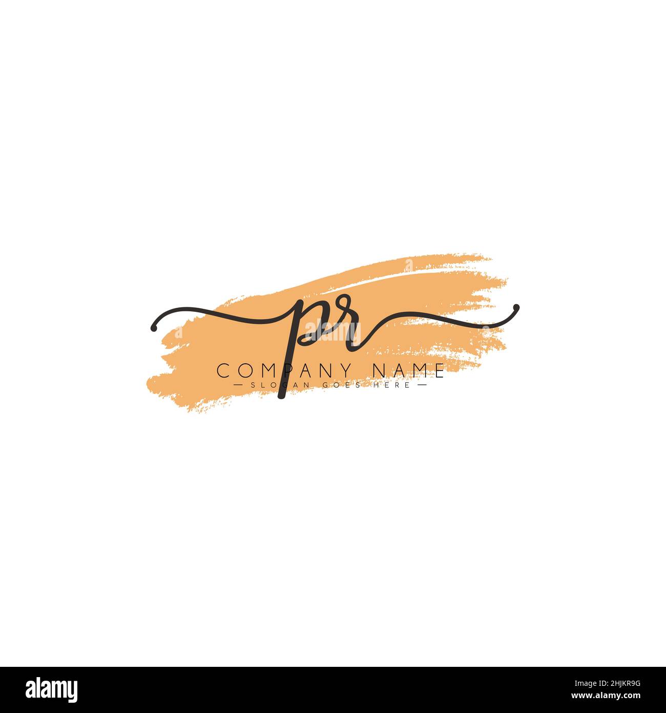 Initial Letter PR Logo - Handwritten Signature Style Logo - Minimal Vector Logo for Initials in handwriting style Stock Vector