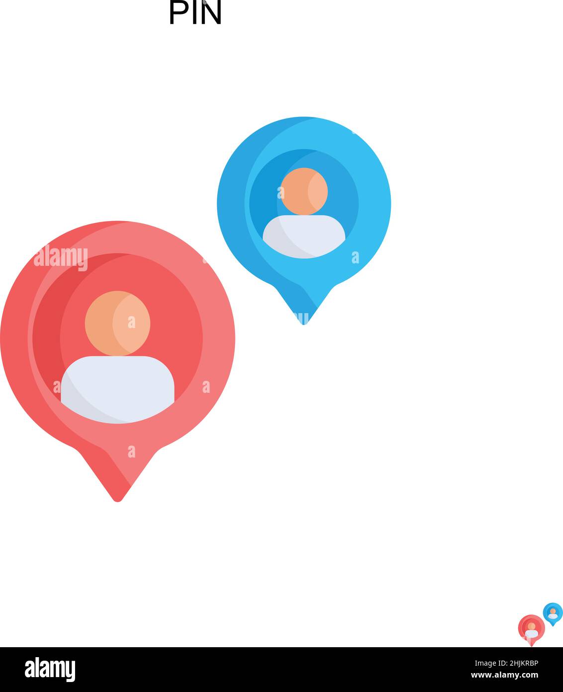 Pin Simple vector icon. Illustration symbol design template for web ...