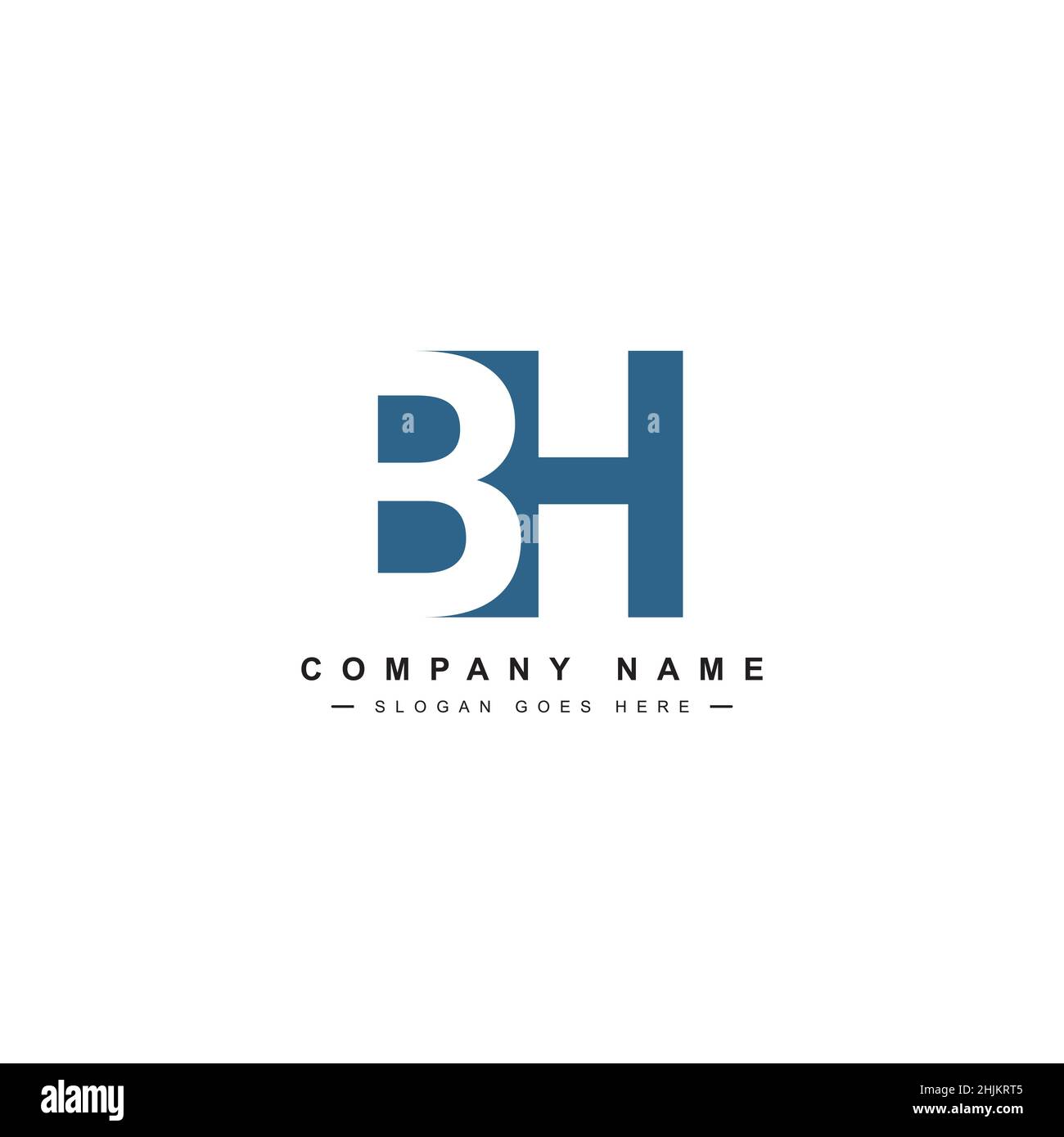 Minimal Business logo for Alphabet BH - Initial Letter B and H Logo - Monogram Vector Logo Template for Business Name Initials Stock Vector