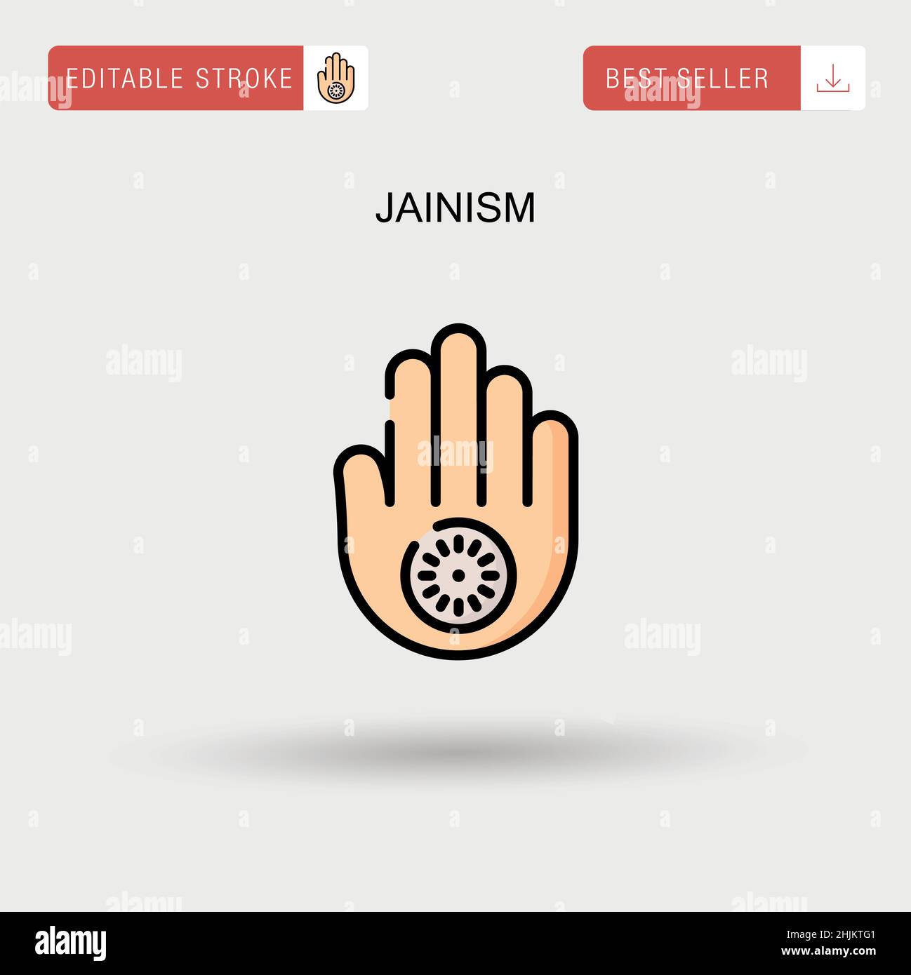 Jainism Simple vector icon. Stock Vector