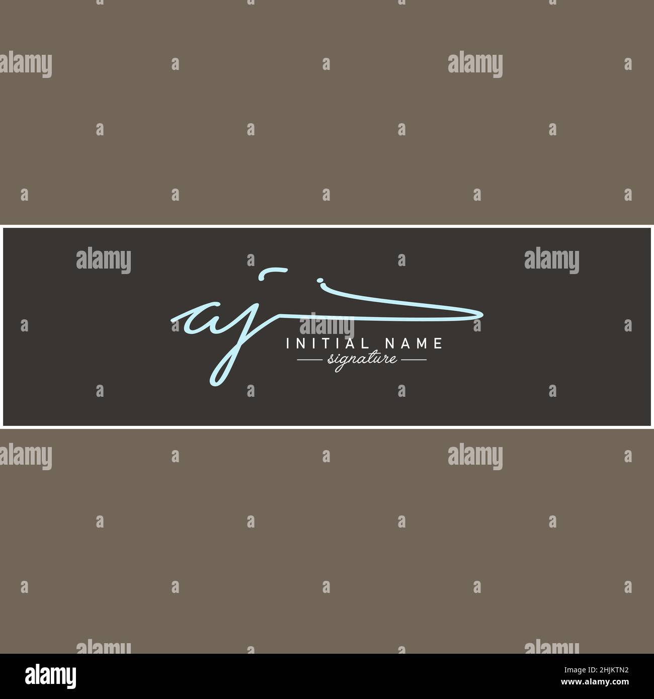 Initial Letter AJ Logo - Handwritten Signature Logo - Minimal Vector