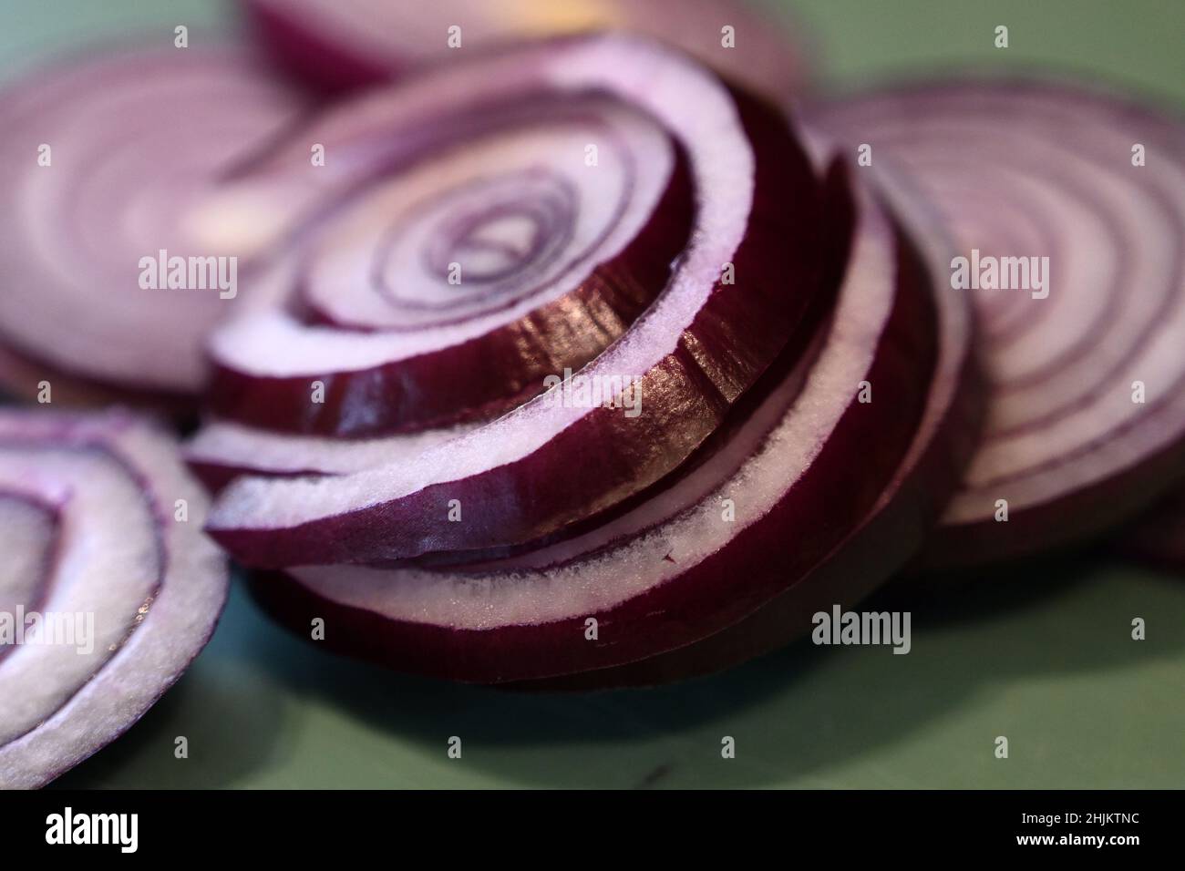 sliced red onions, great cooking ingredients Stock Photo