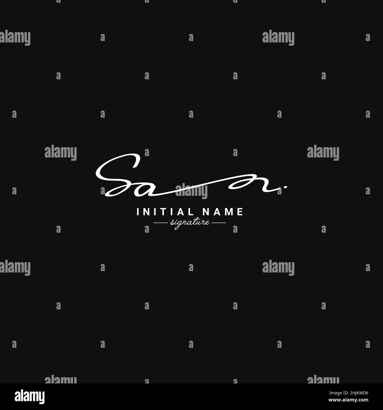 Initial Letter SA Logo - Handwritten Signature Logo - Minimal Vector Logo for Initials in handwriting style Stock Vector