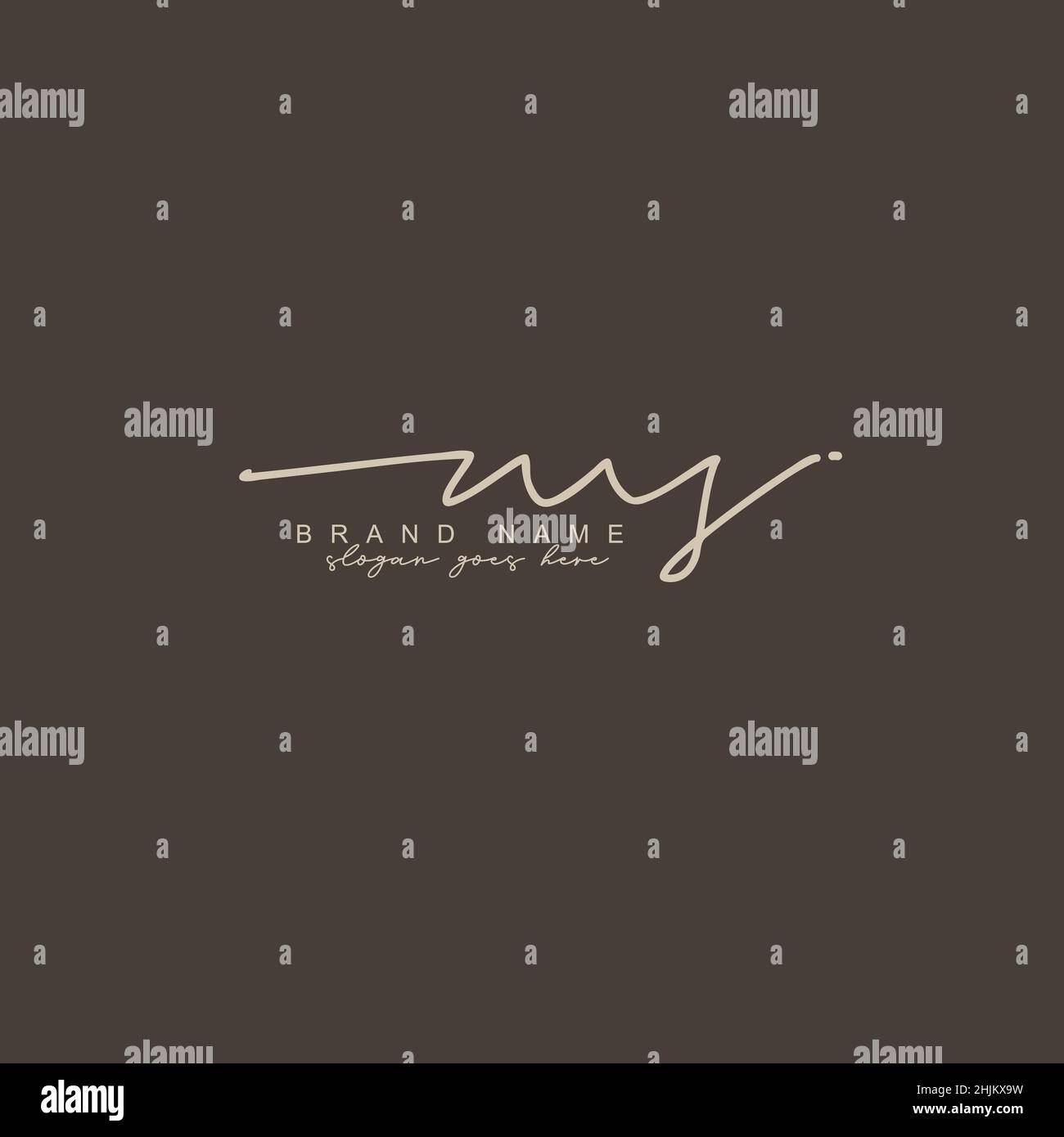 Initial Letter MS Logo Handwritten Signature Style Logo Minimal