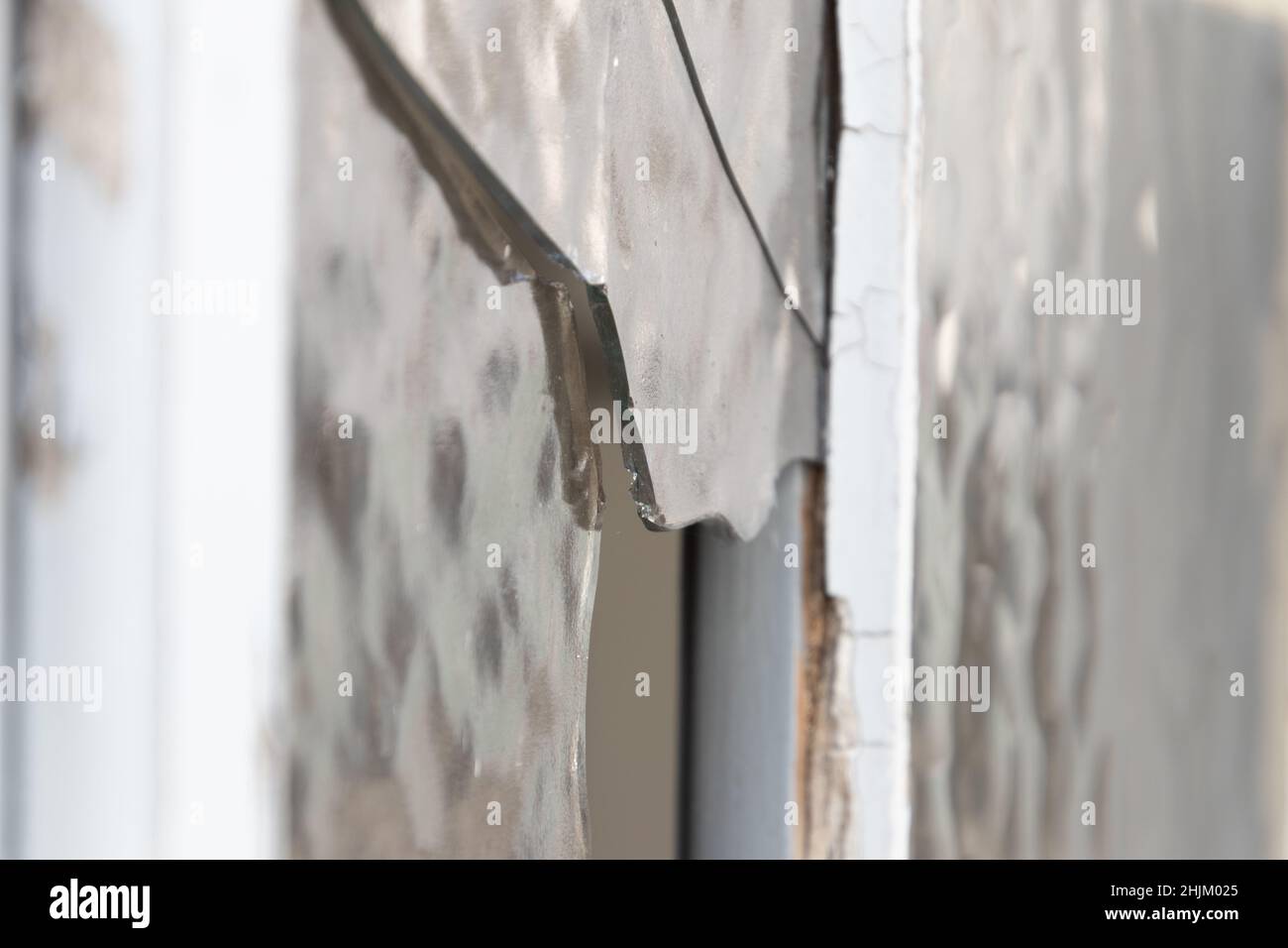 geborstenes Fenster Stock Photo