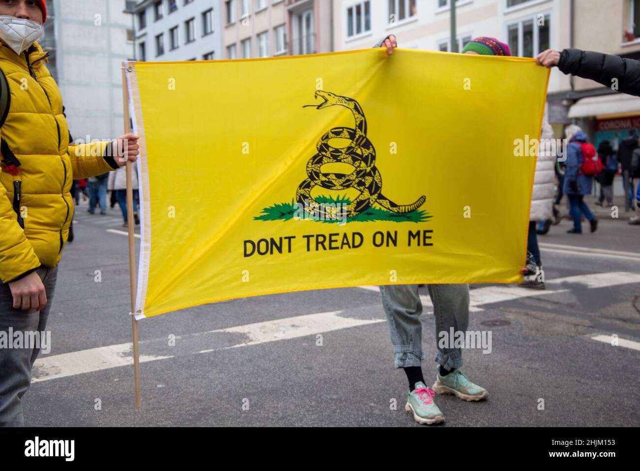 Frankfurt: Large demonstration against the Corona measures. The organizer estimates the number of participants at 20,000 Stock Photo