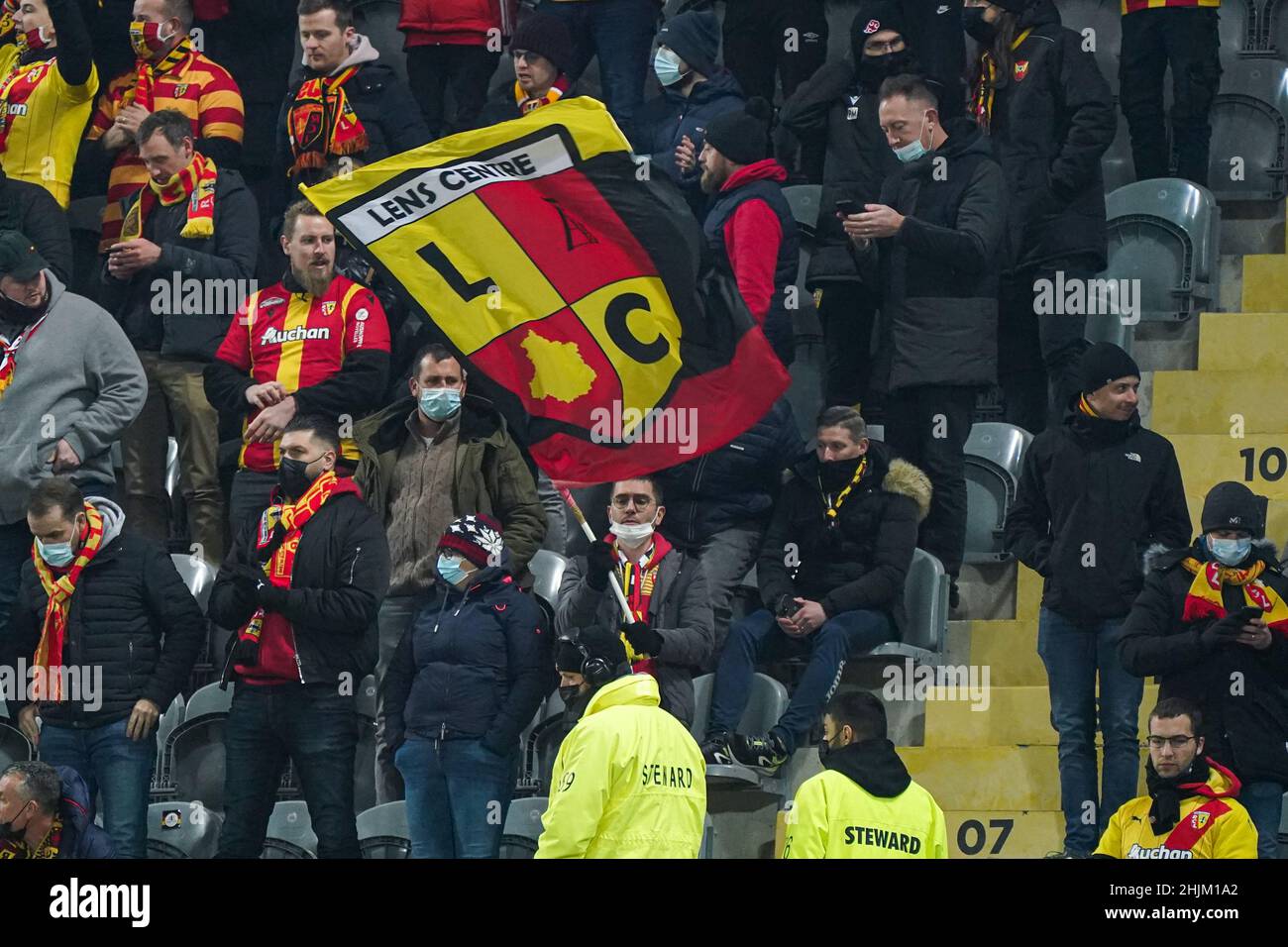 Tifo RC Lens blason during the match between RC Lens and AS Monaco FOOTBALL  : RC Lens