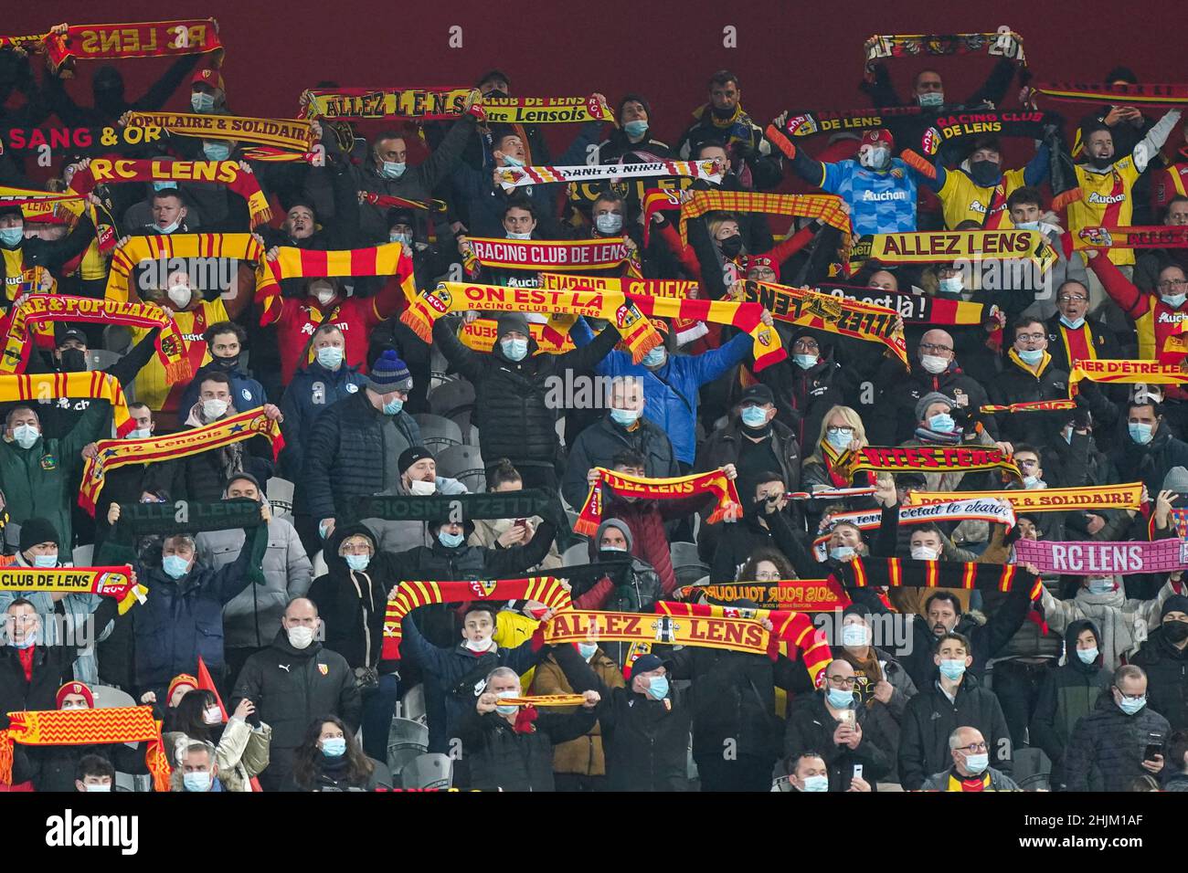 Tifo RC Lens blason during the match between RC Lens and AS Monaco FOOTBALL  : RC Lens