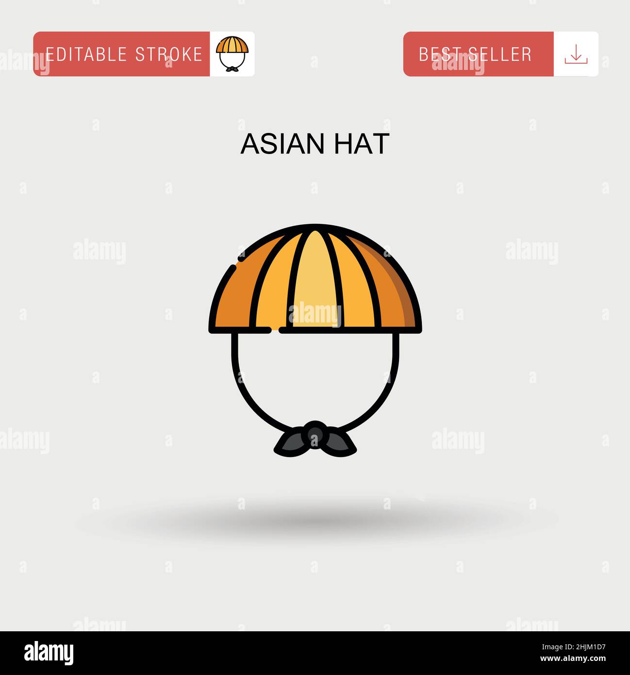 Asian hat Simple vector icon. Stock Vector