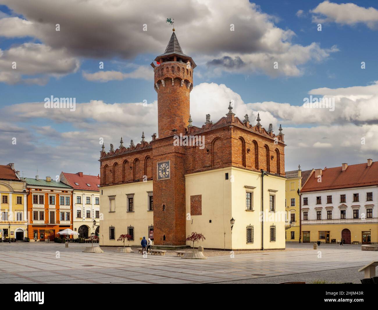 Tarnow, Poland. Renaissance town hall and tenement houses in old city main square often called the Perl of Polish renaissance Stock Photo