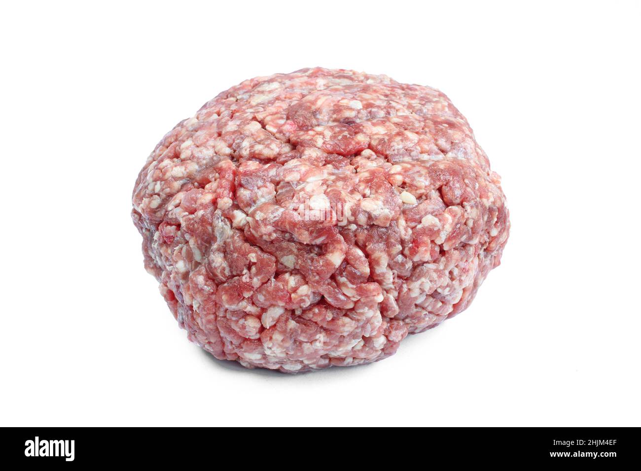 Single raw minced meat ball. Chopped beef Stock Photo