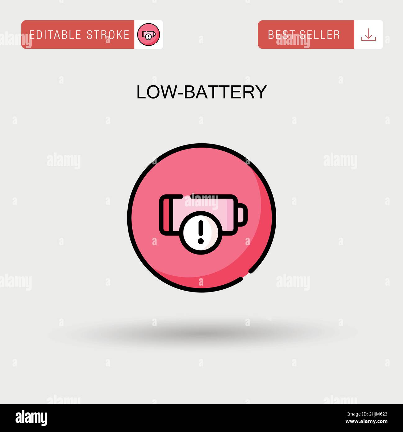 Low-battery Simple vector icon. Stock Vector