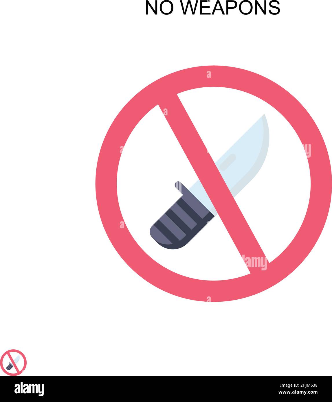 No weapons Simple vector icon. Illustration symbol design template for web mobile UI element. Stock Vector