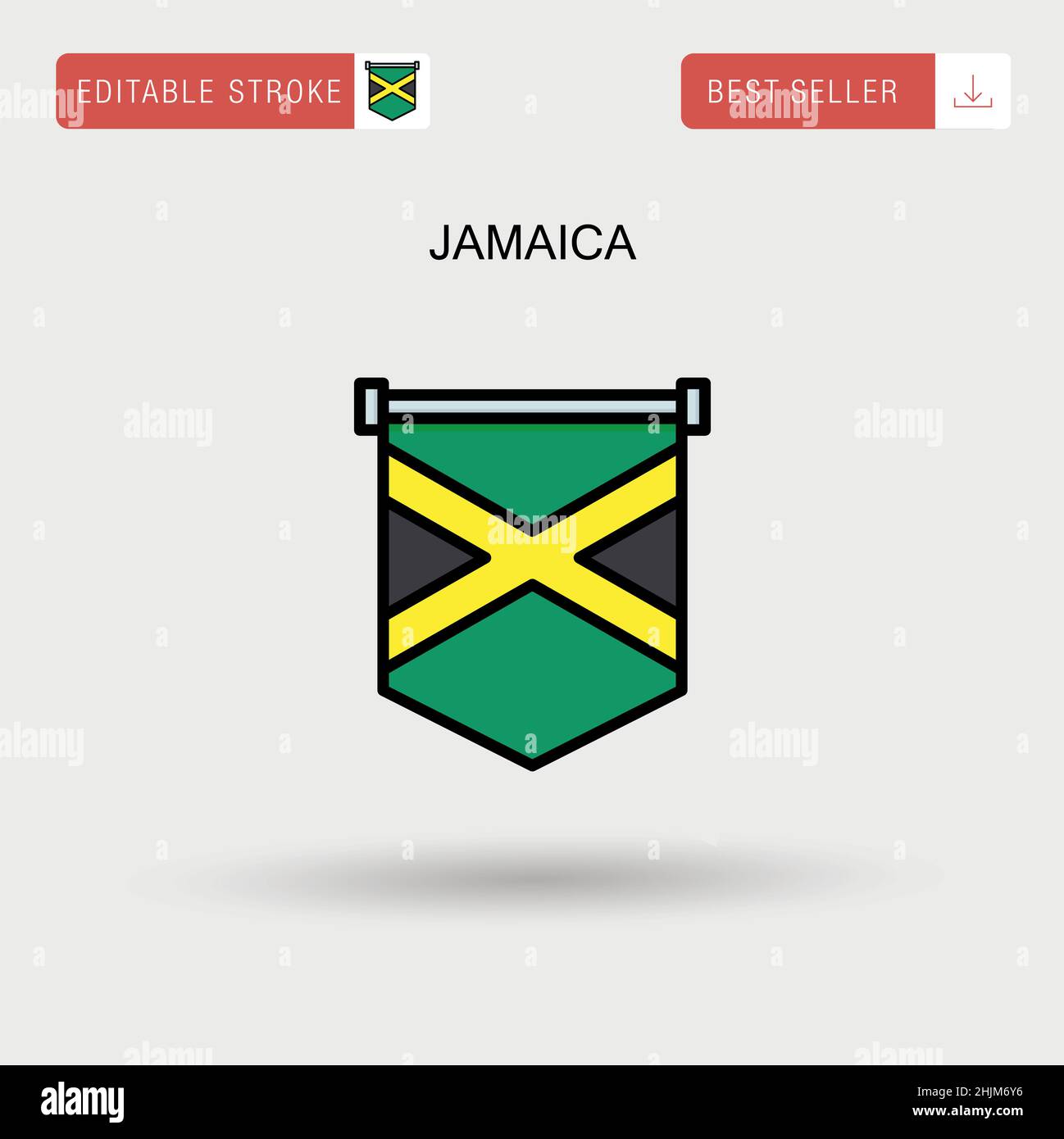 Jamaica Simple vector icon. Stock Vector