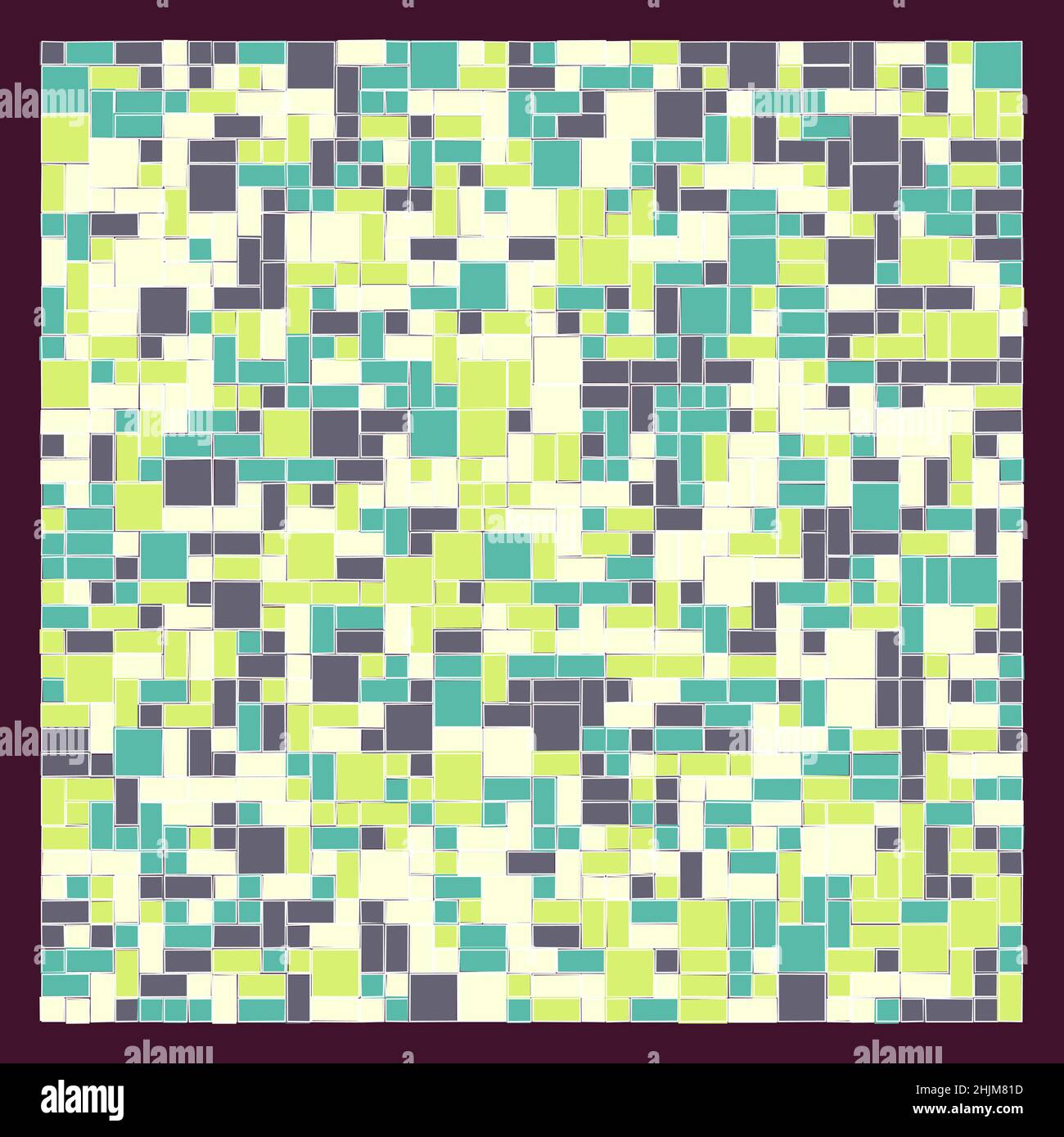 Abstract Offset Quads generative art background art illustration Stock Vector