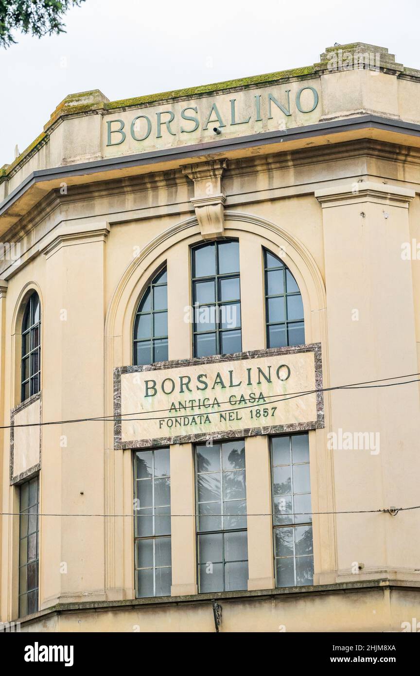 Borsalino is the oldest Italian company specializing in the manufacture of  luxury hats. Since 1857, the manufacture has been based in Alessandria, Pie  Stock Photo - Alamy
